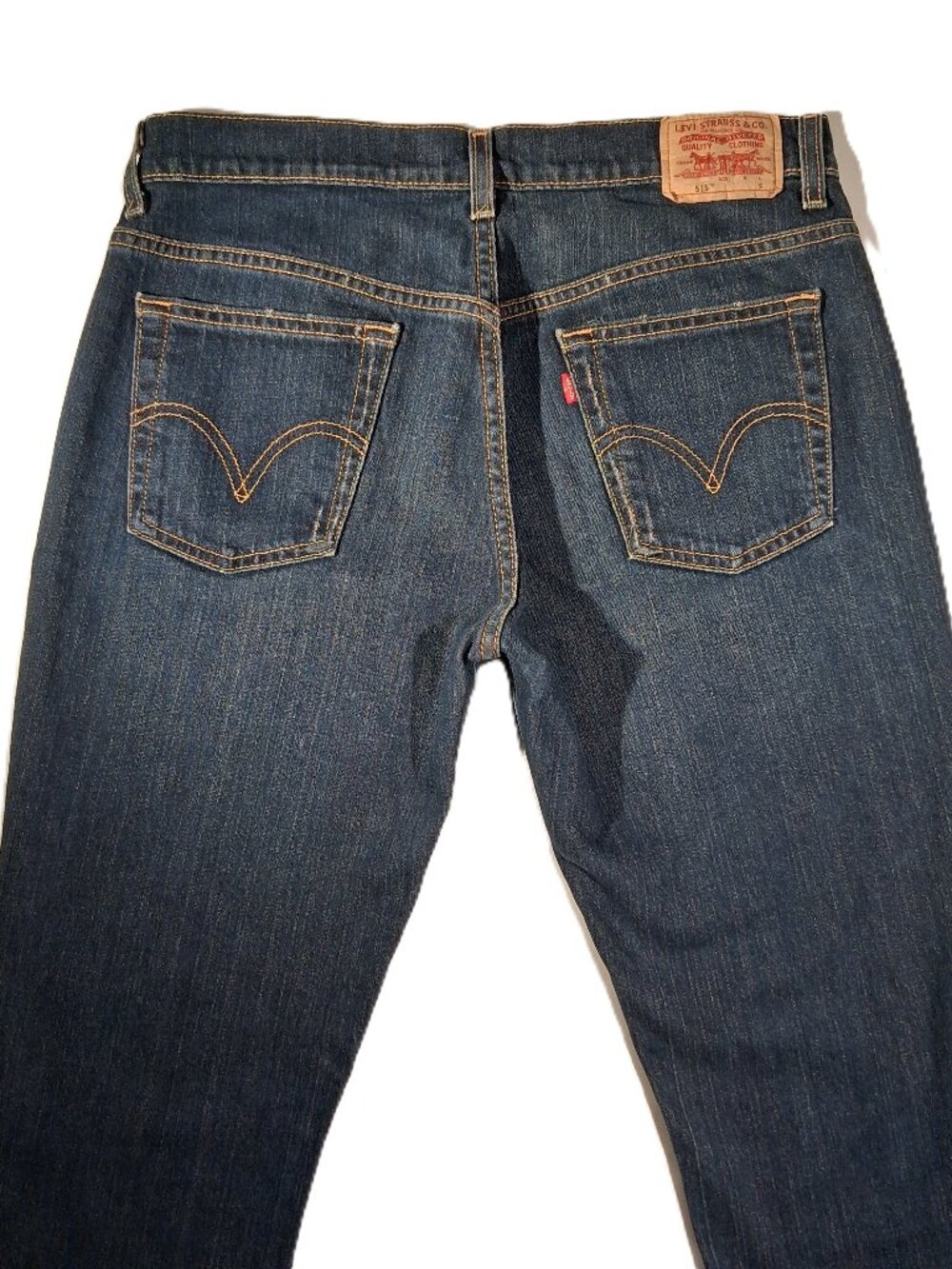 LEVI'S 515 Jeans  wms 8S  Dark Indigo Wash Denim  Nouveau Bootcut  Stretch  EXC